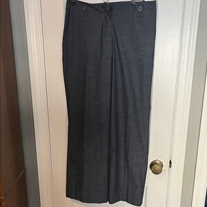 LOFT Women's Charcoal Gray Wide-Leg Pants